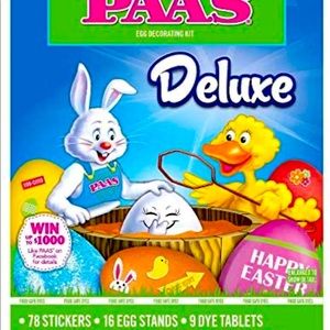 PAAS Deluxe Egg Decorating Kit - 78 Stickers, 16 Egg Stands, 9 Tablets, and More